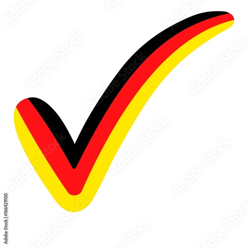 check mark  style  Germany flag symbol elections, voting and approval