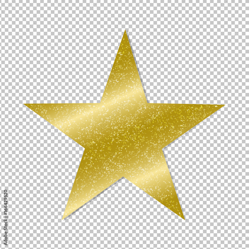 Golden Star On Transparent Background Stock Vector | Adobe Stock