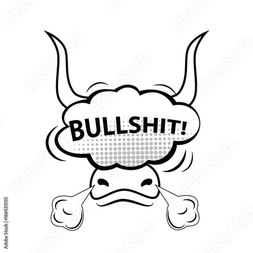 BULLSHIT! Comic speech bubble, cartoon. Vector illustration.