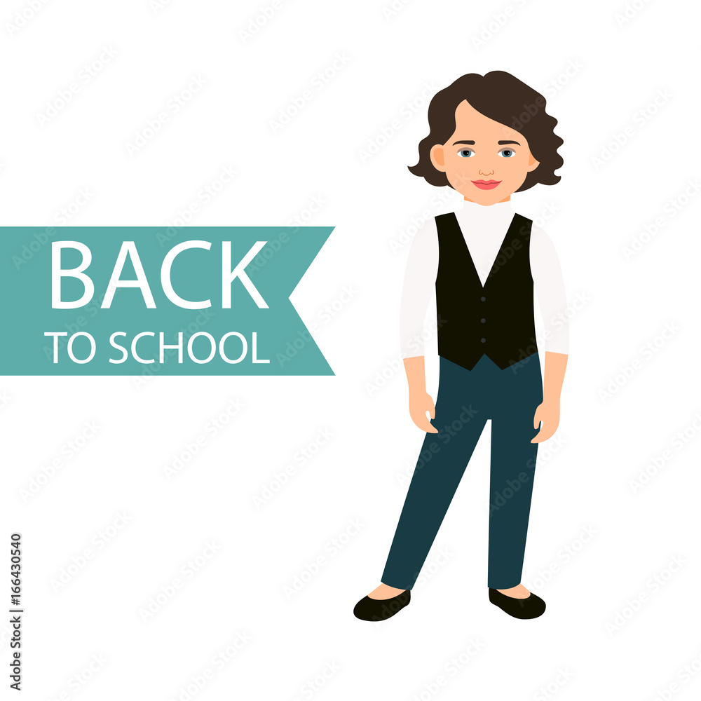 Back to school little girl icon
