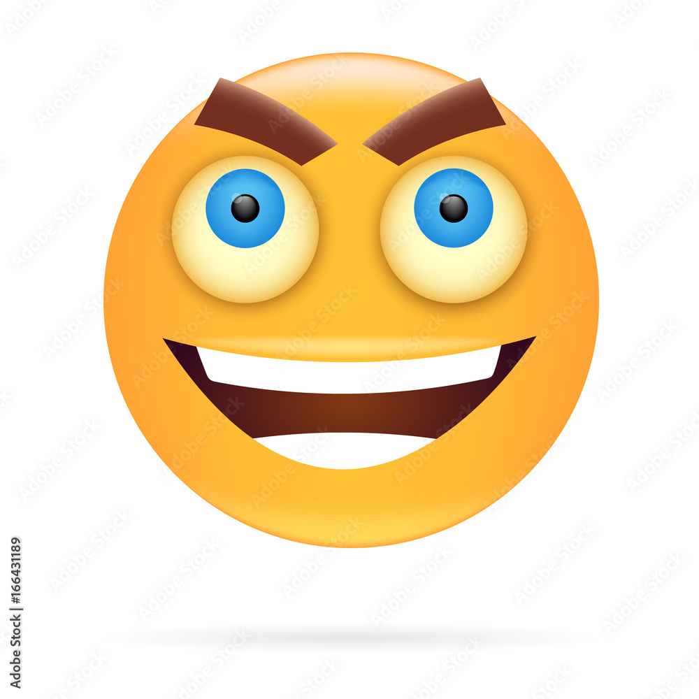 Smiley. Character design. Icon style. Angry  face vector illustration.