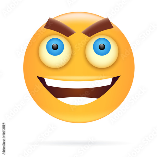 Smiley. Character design. Icon style. Angry face vector illustration.