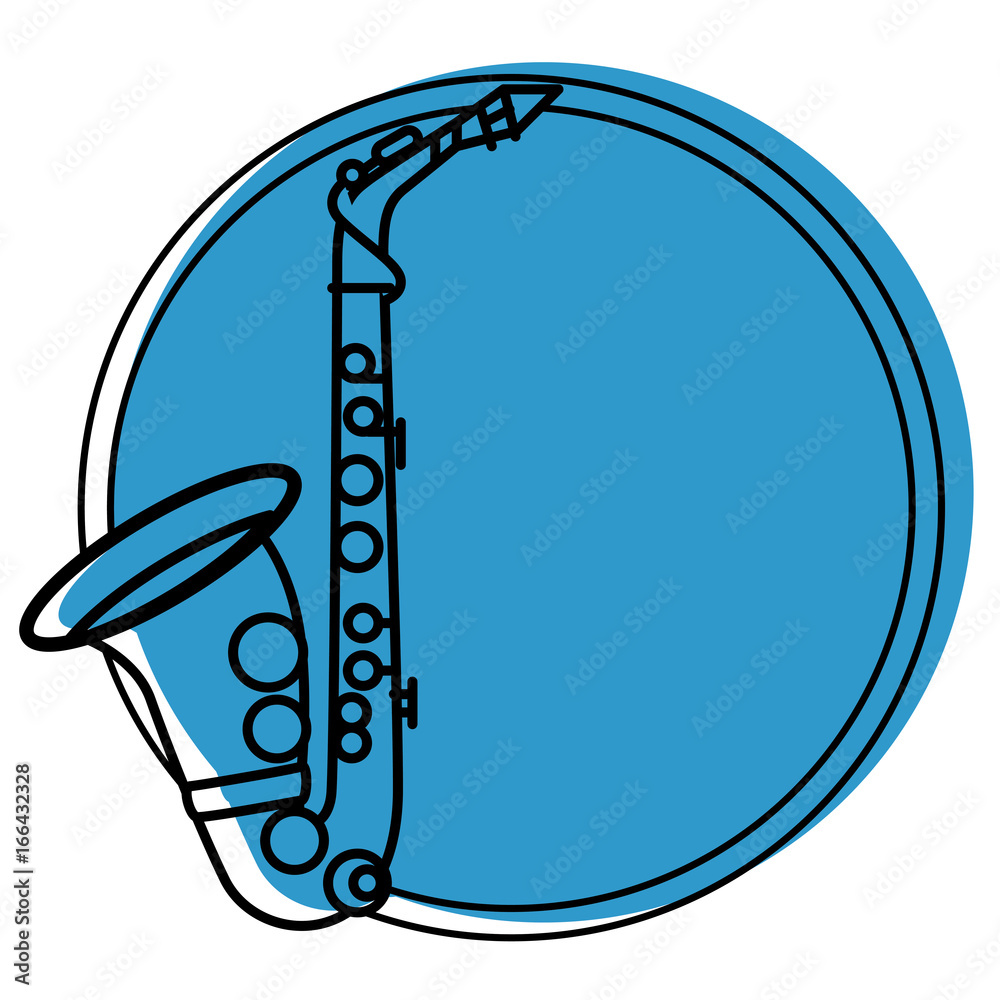 Fototapeta premium Music instrument emblem label