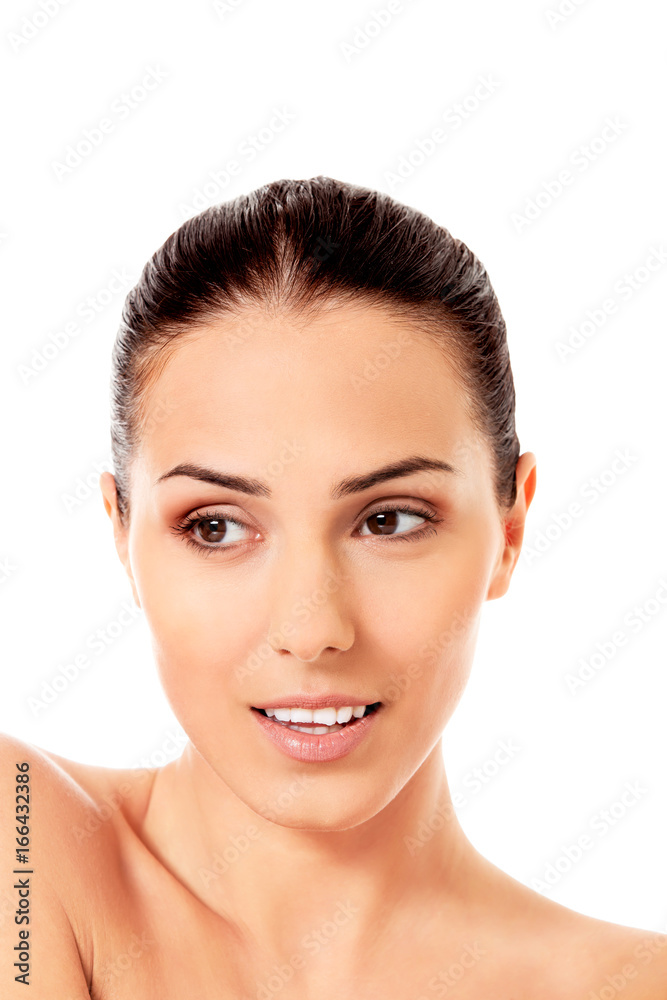 Beauty woman face with perfect fresh clean skin Beauty woman face with perfect fresh clean skin