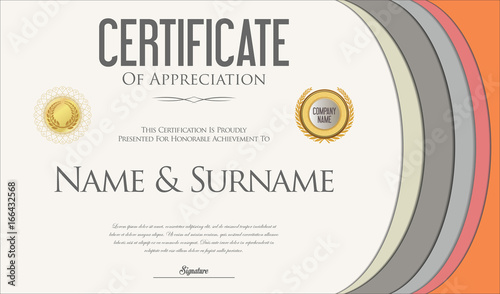 Modern colorful certificate or diploma template vector