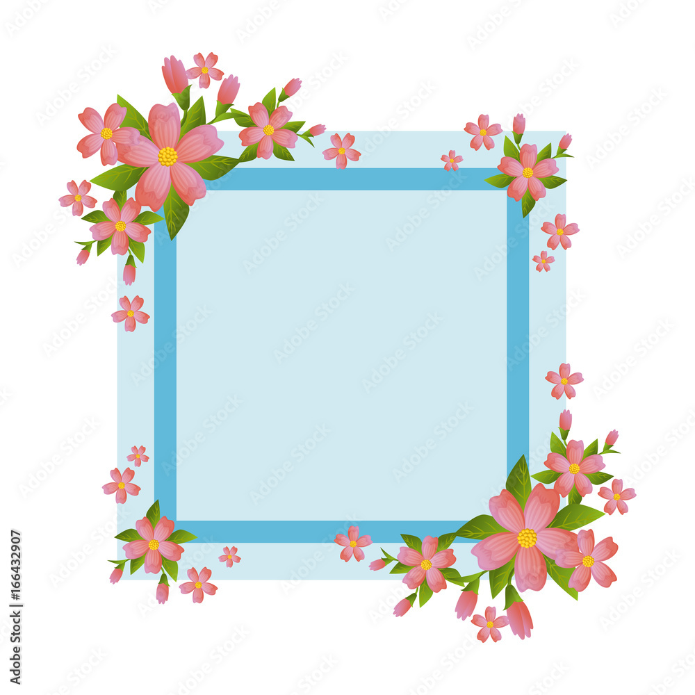 Obraz premium decorative frame with flowers icon