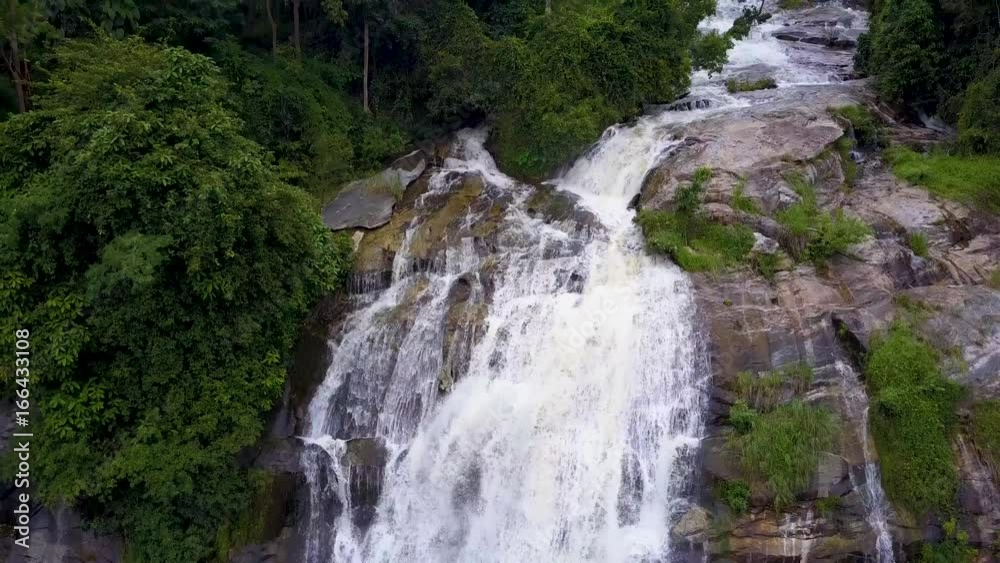 Aerial view from a drone of Wachirathan Waterfall, Chiang Mai, Thailand
Aerial view from a drone of Wachirathan Waterfall, Chiang Mai, Thailand