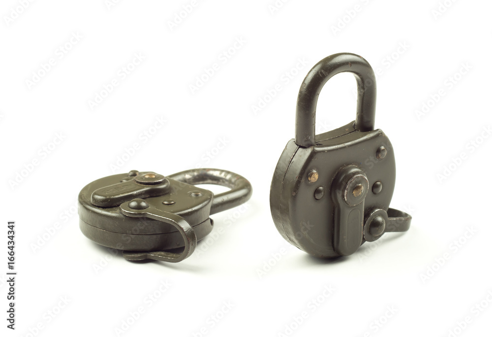 Two locked padlocks. Online security, secrecy and protection Two locked padlocks. Online security, secrecy and protection
