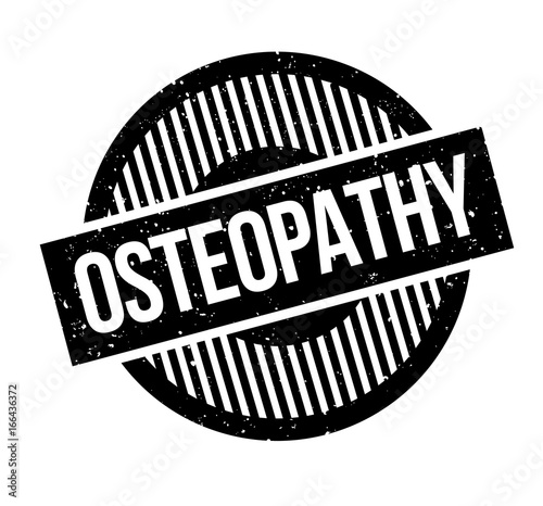 Osteopathy rubber stamp. Grunge design with dust scratches. Effects can be easily removed for a clean, crisp look. Color is easily changed.