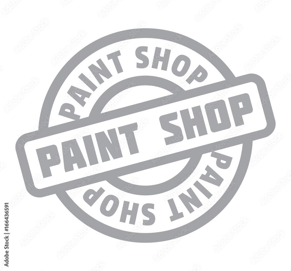 Paint Shop rubber stamp. Grunge design with dust scratches. Effects can be easily removed for a clean, crisp look. Color is easily changed. Paint Shop rubber stamp. Grunge design with dust scratches. Effects can be easily removed for a clean, crisp look. Color is easily changed.