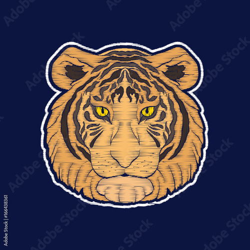 Tiger. Embroidery. fachion patch bages Vector illustration