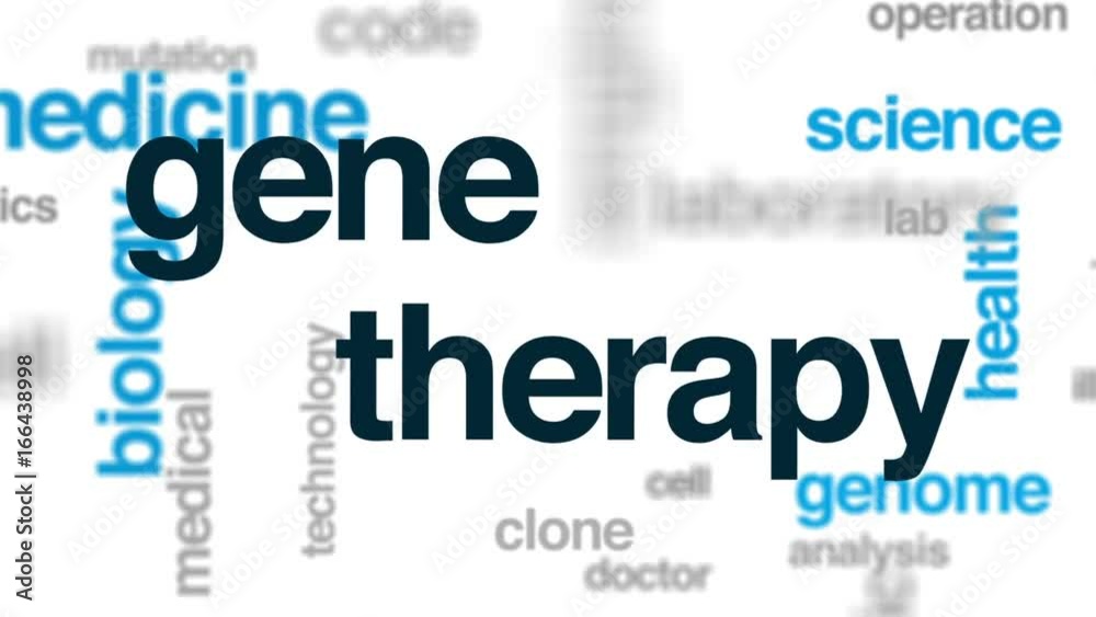 Gene therapy animated word cloud, text design animation. Gene therapy animated word cloud, text design animation.