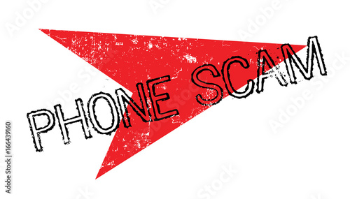 Phone Scam rubber stamp. Grunge design with dust scratches. Effects can be easily removed for a clean, crisp look. Color is easily changed.