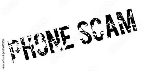 Phone Scam rubber stamp. Grunge design with dust scratches. Effects can be easily removed for a clean, crisp look. Color is easily changed.