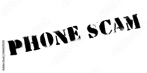 Phone Scam rubber stamp. Grunge design with dust scratches. Effects can be easily removed for a clean, crisp look. Color is easily changed.