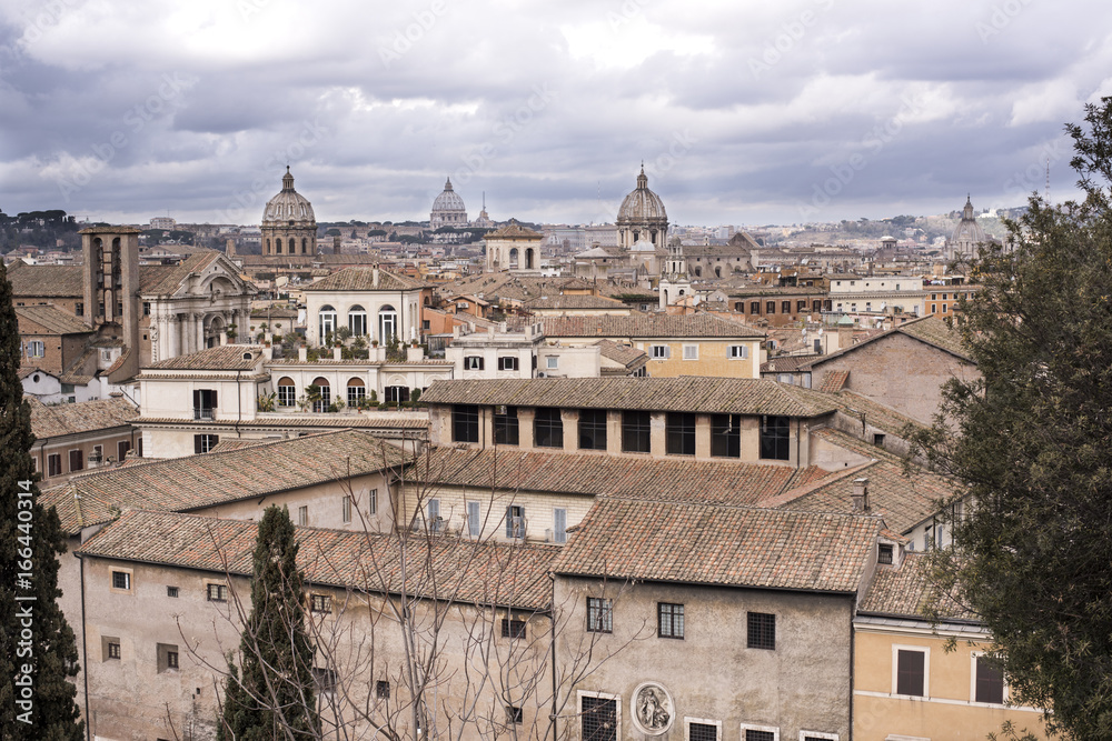 beautiful view of Rome during a gloomy day