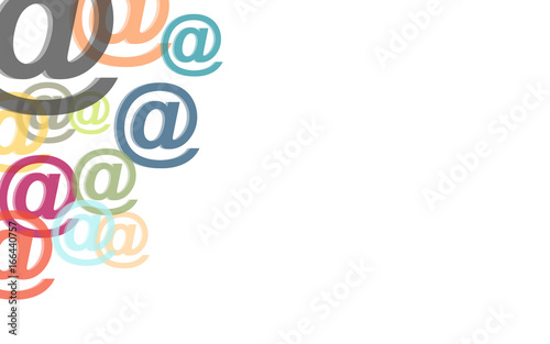 Hintergrund aus bunten at-Symbolen Web