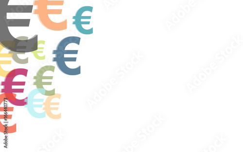 Hintergrund aus bunten Euro-Symbolen Währung