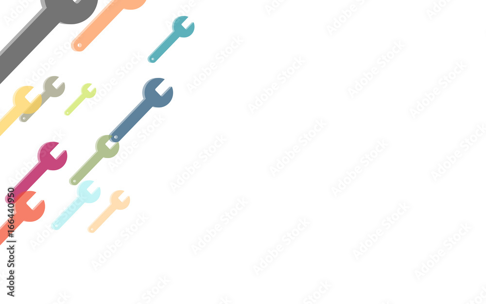 Hintergrund aus bunten Schraubenschlüsseln Werkstatt Hintergrund aus bunten Schraubenschlüsseln Werkstatt