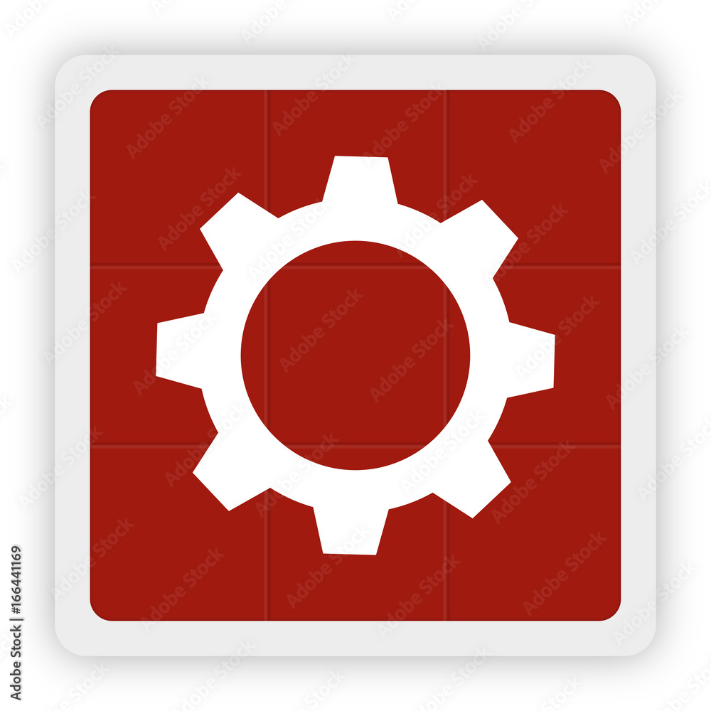 Red Icon Schaltfläche - Zahnrad