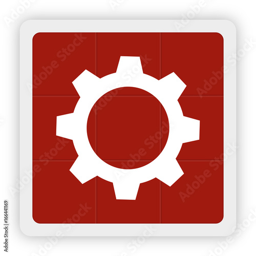 Red Icon Schaltfläche - Zahnrad