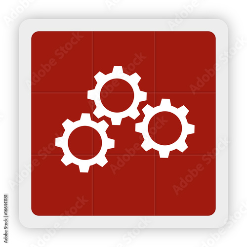 Red Icon Schaltfläche - Zahnräder