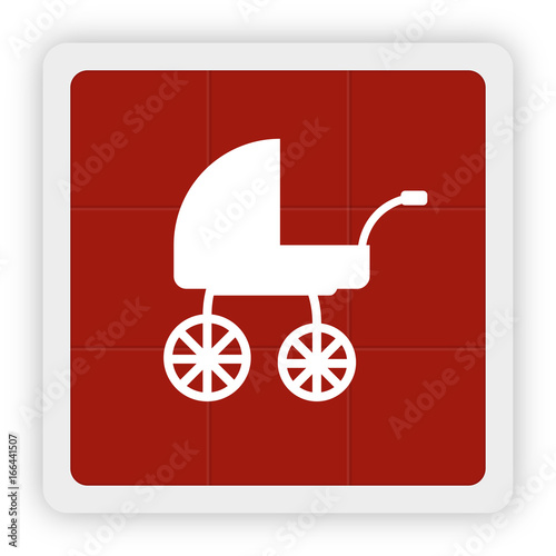 Red Icon Schaltfläche - Kinderwagen retro