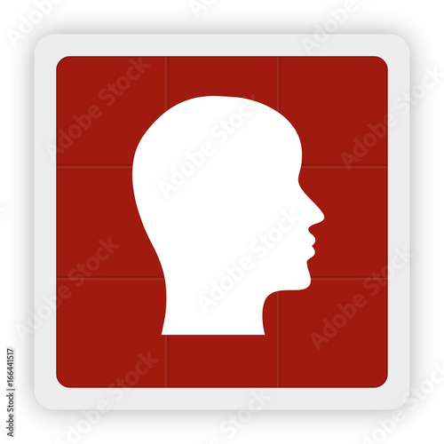 Red Icon Schaltfläche - Kopf Profil