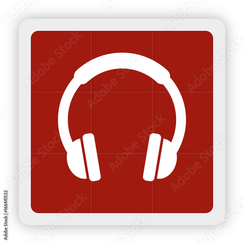 Red Icon Schaltfläche - Kopfhörer