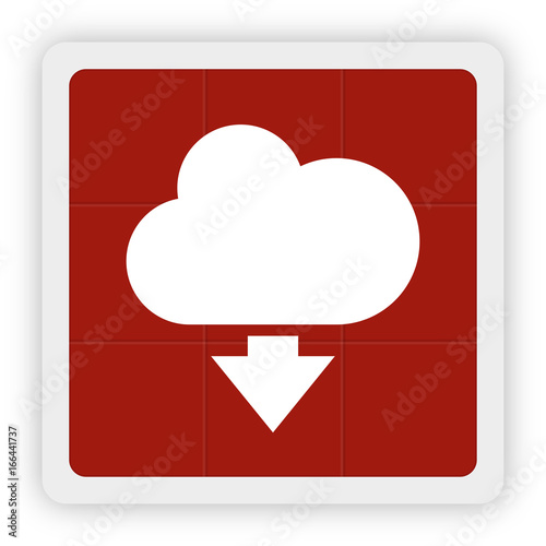 Red Icon Schaltfläche - Wolke herunterladen