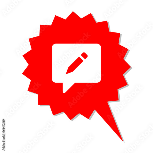 Aktion - Sprechblase mit Stift