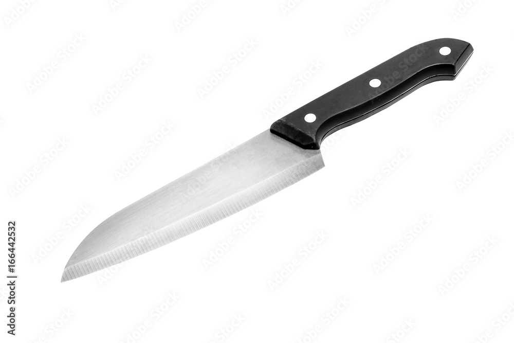 Steel kitchen knives.. Isolated on white background with clipping path Steel kitchen knives.. Isolated on white background with clipping path