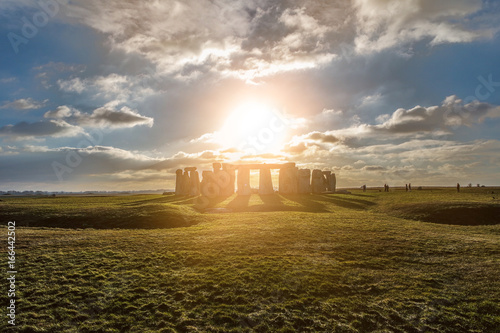Stonehenge against the sun, Wiltshire, England