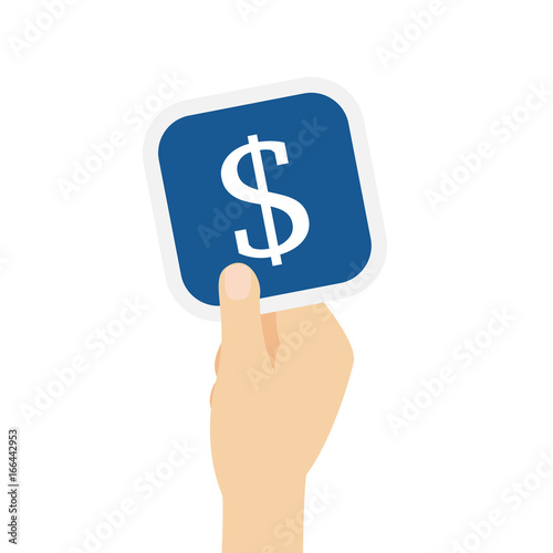 Hand hält Bierdeckel mit $ Symbol
