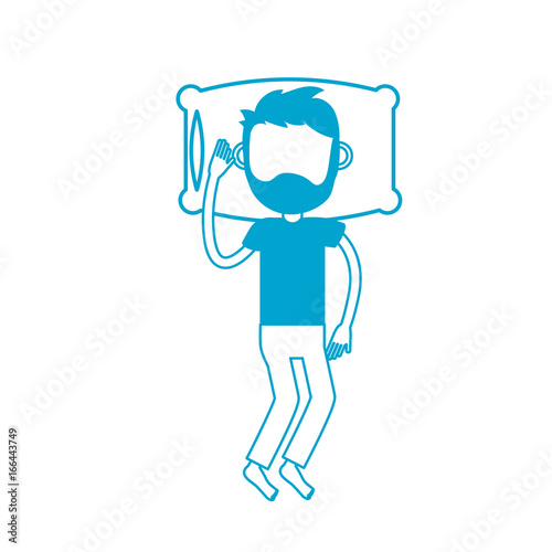 silhouette man with hairstyle desing sleeping