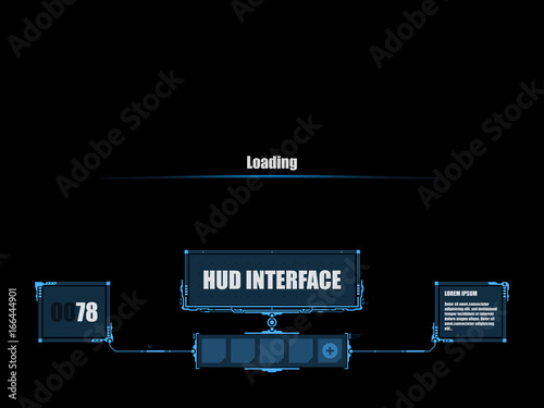 Sci fi futuristic interface. Head-up display user interface. Concept design gaming user interface high tech screen.