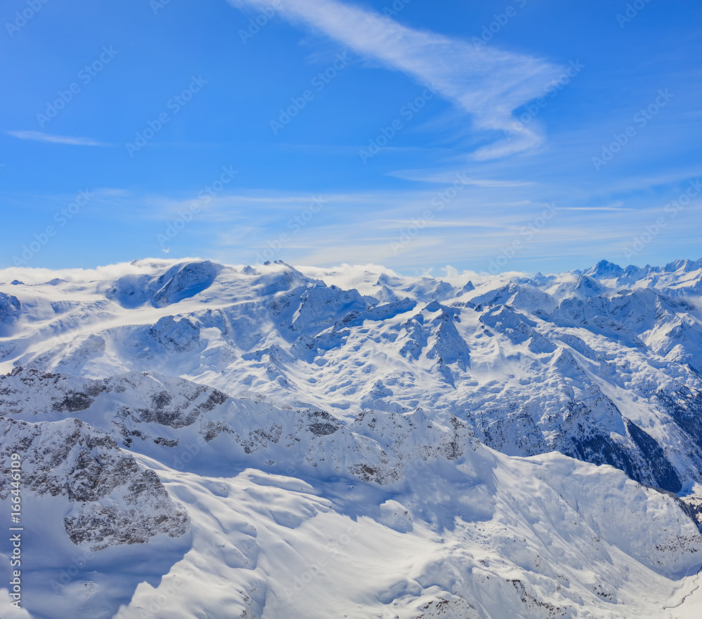 View from Mt. Titlis in Switzerland in winter