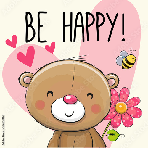 Be Happy Greeting card Teddy Bear