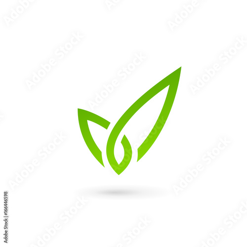 Eco leaves check mark logo icon design template elements