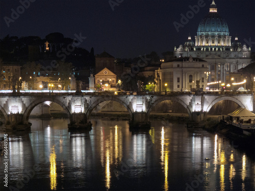 Rome (Italy). Sant'Angelo Bridge on the River Tiber in Rome