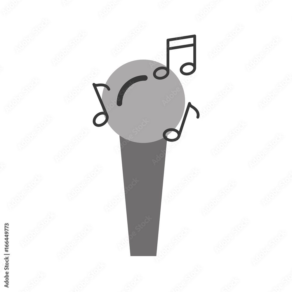 microphone audio with notes vector illustration design
