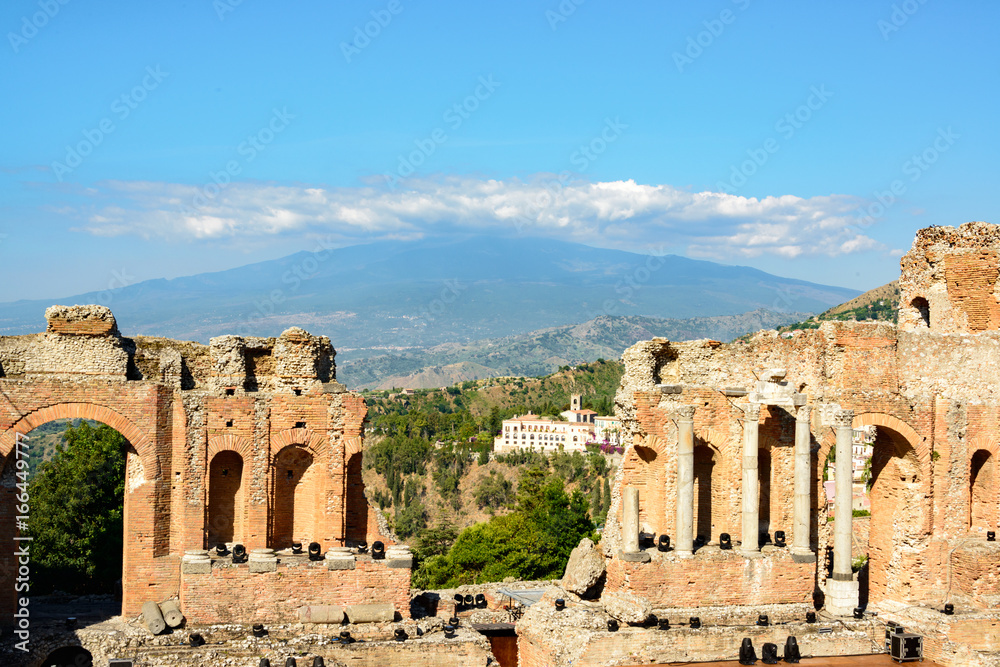 Taormina Griechisches Theater und Vulkan Aetna