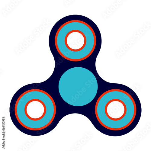 Fidget hand spinner toy flat vector icon.