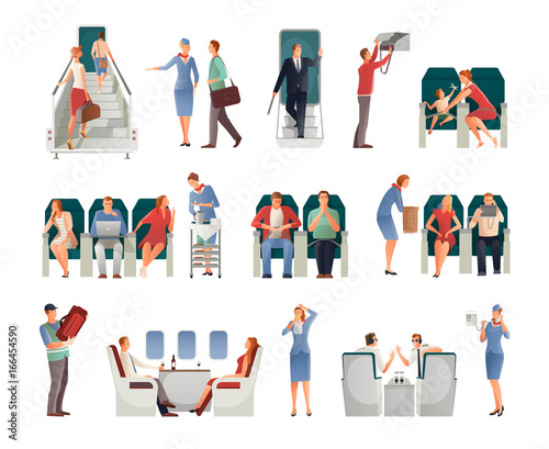 People In Airplane Set