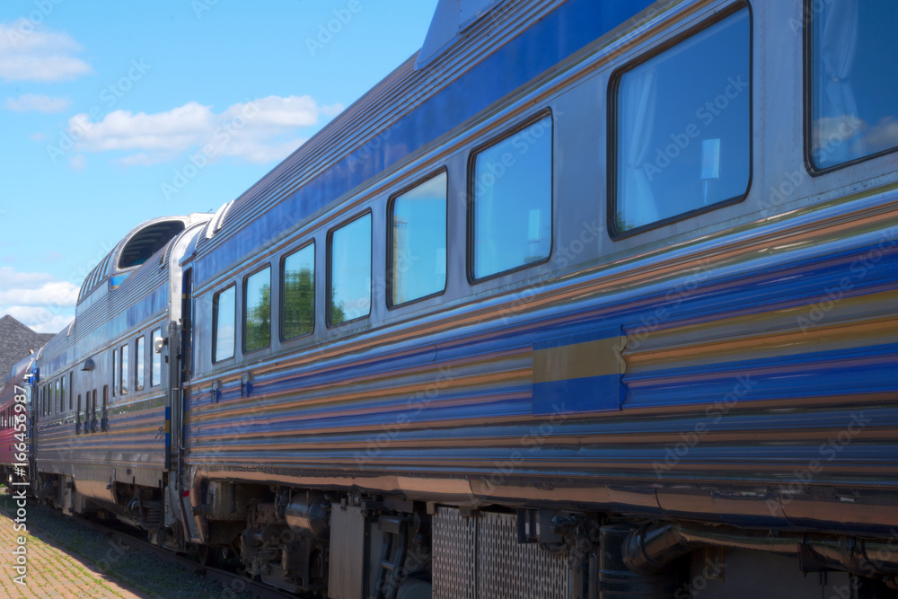 Fototapeta premium passenger train wagon railway modern transport station railroad