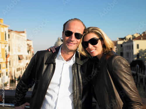 Couple enjoying the beauty of Venice