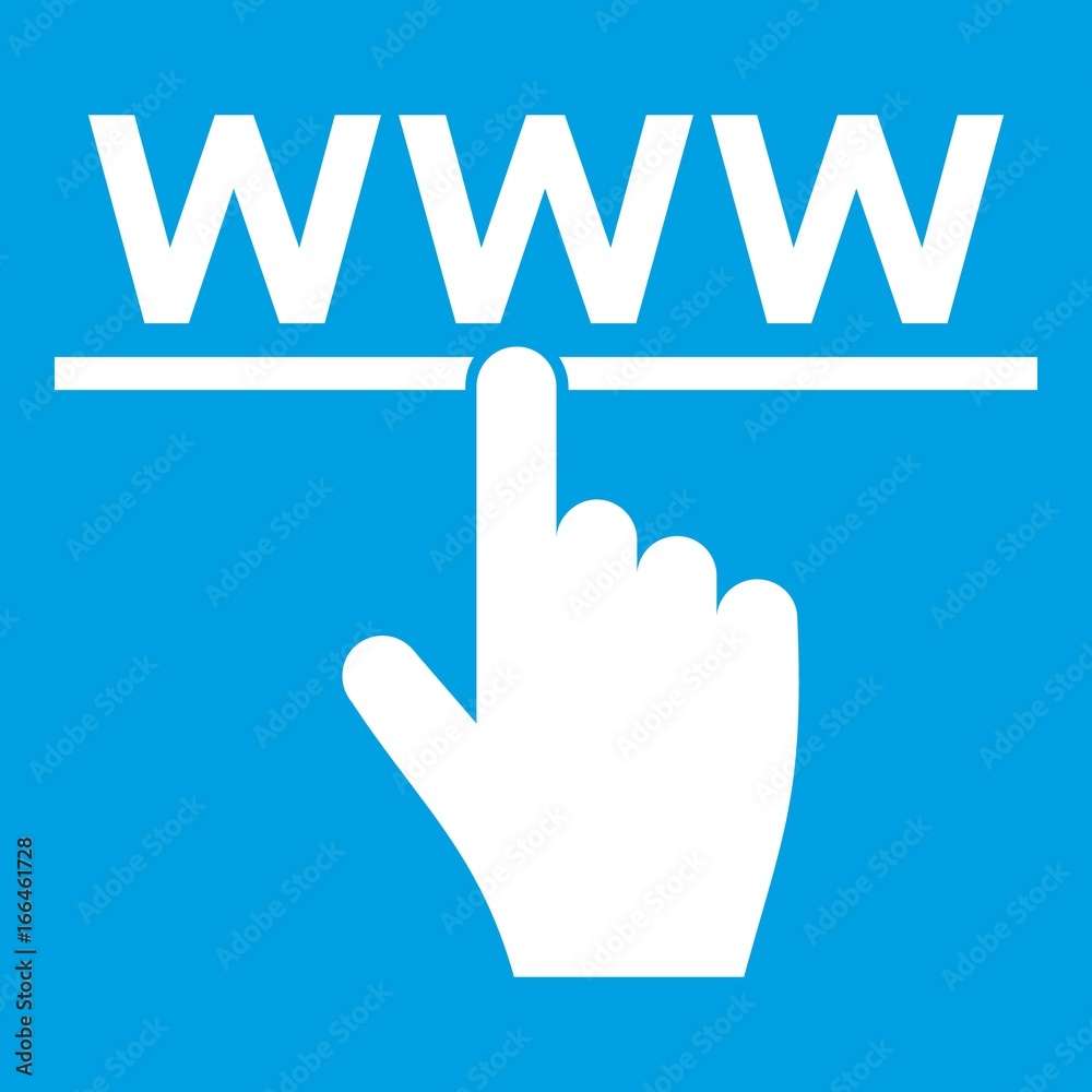 Hand cursor and website icon white Hand cursor and website icon white