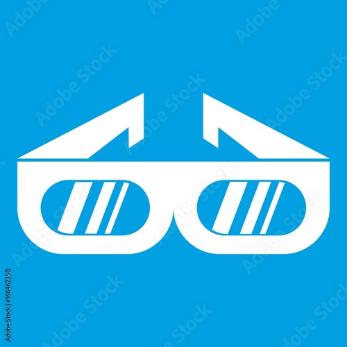 Glasses for 3D movie icon white