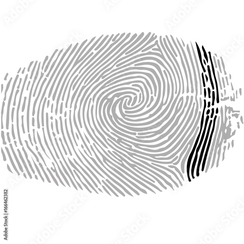 Alphabet Font fingerprint. Letter l. Vector illustration.