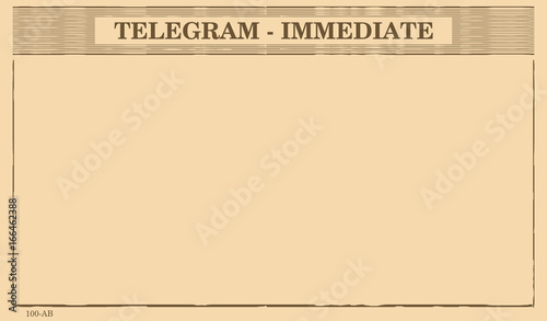 Blank telegram form. Flat vector.